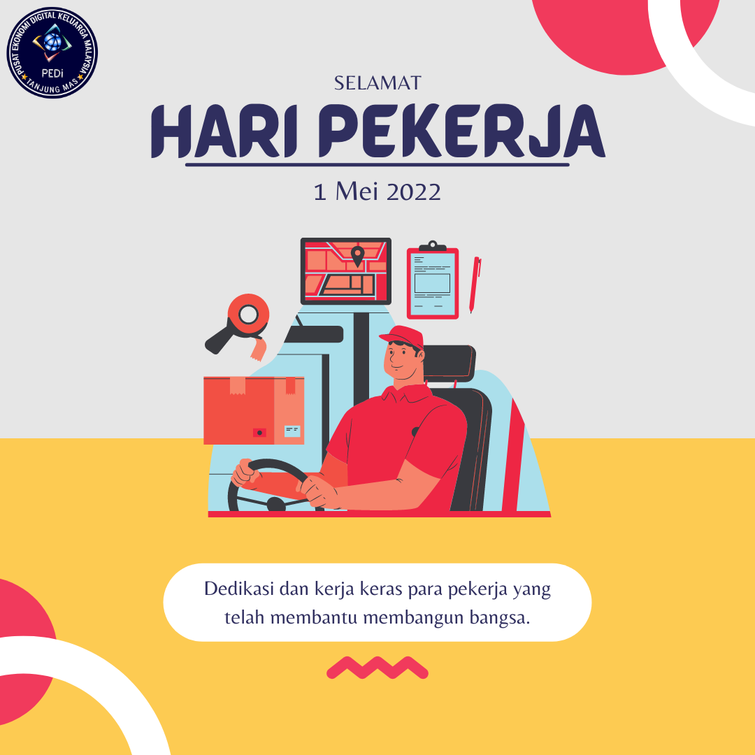 Krem dan Kuning Ilustrasi Berwarna Selamat Hari Buruh Instagram Post